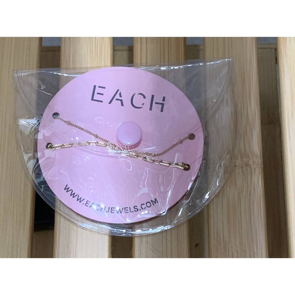 Each Jewels Multi Layer 14kt Gold Plated Layering Necklaces Set of 2 Necklaces